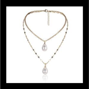Two Strand Pearl Y Necklace